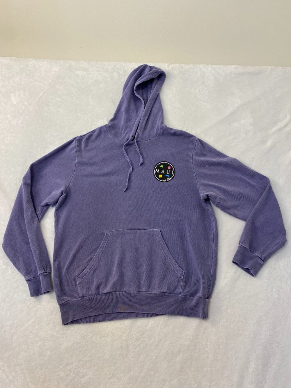 Maui and Sons Purple Hoodie Graphic Logo Surf Outdoor Cotton Sweatshirt